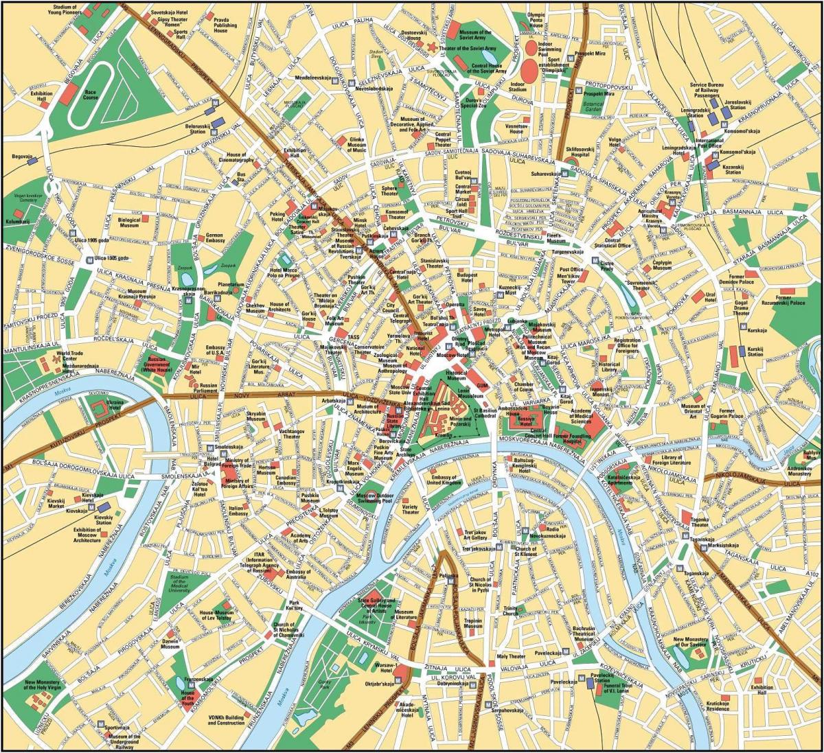 地图在莫斯科的英语