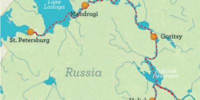 地图圣彼得堡的莫斯科巡航