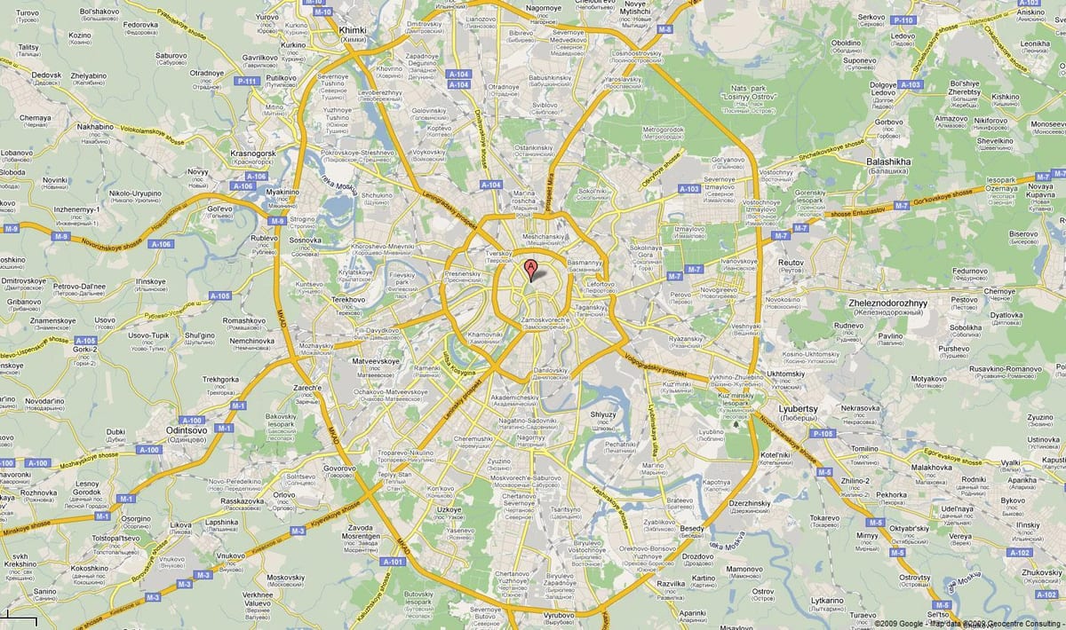 莫斯科高速公路的地图