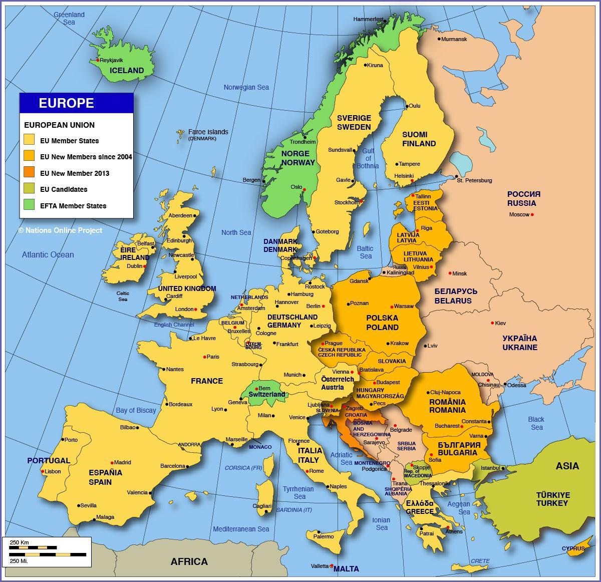 莫斯科在欧洲的地图