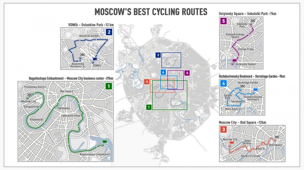 莫斯科的自行车的地图