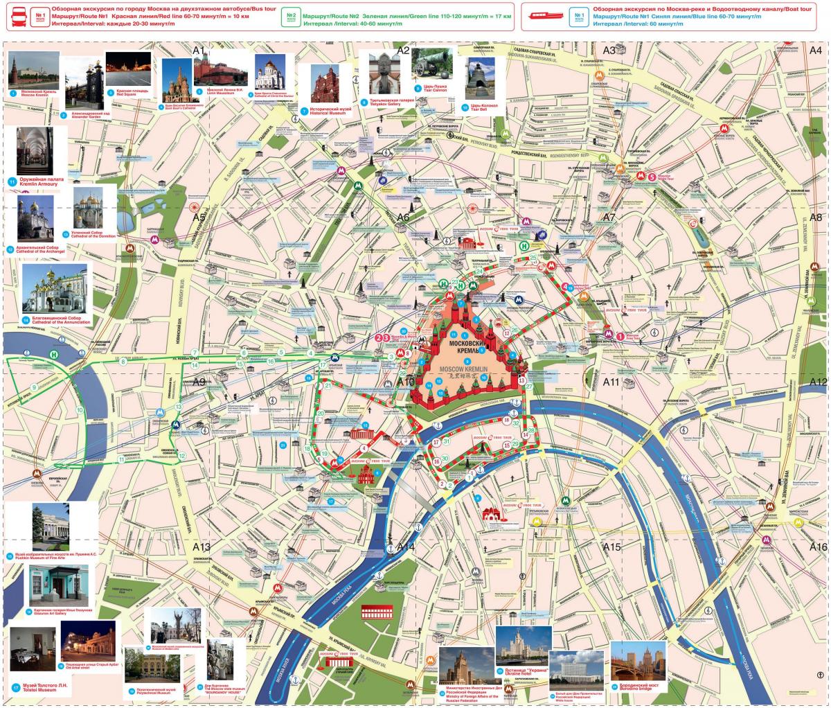 莫斯科的吸引力的地图