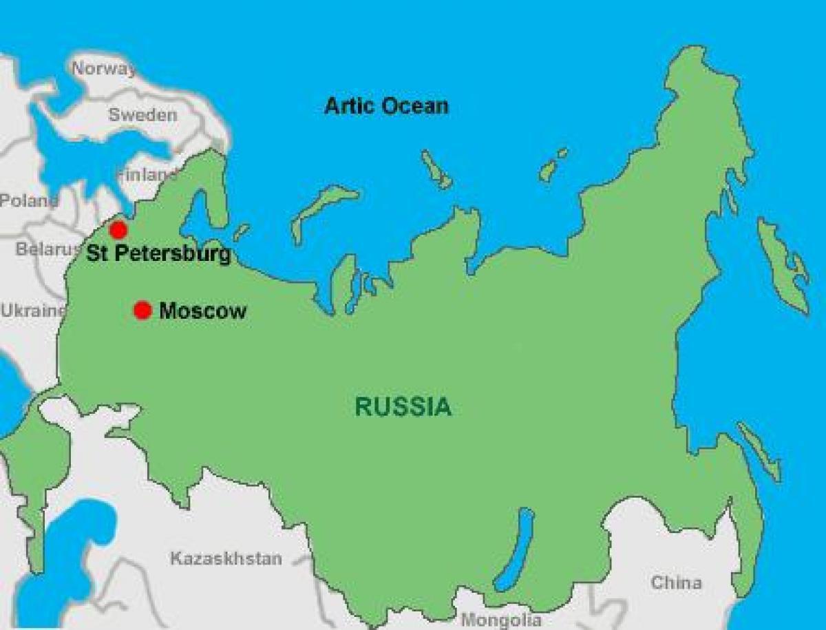 莫斯科和圣彼得堡的地图